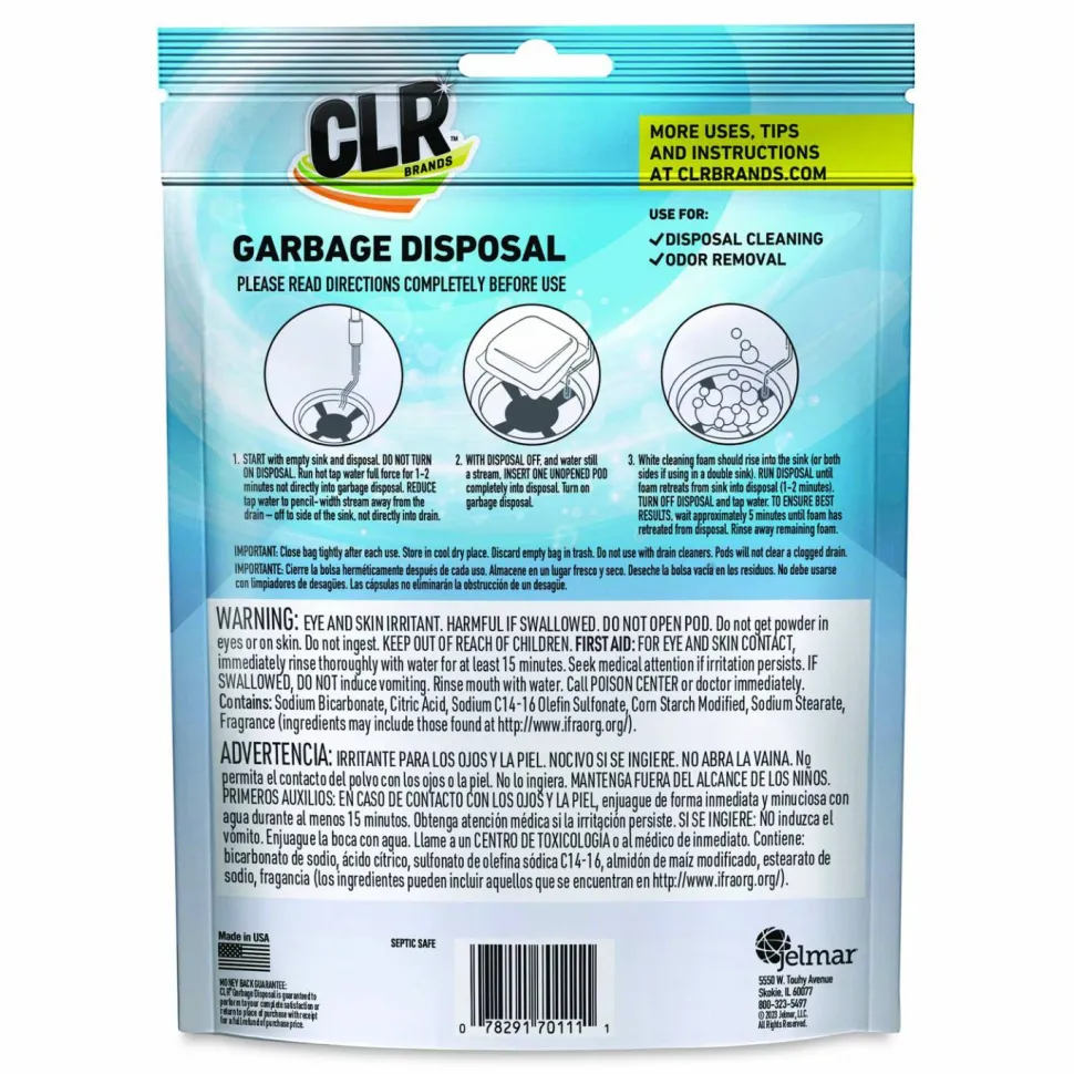 CLR Garbage Disposal Pods, 5 Pods/Pack, 6 Packs/Carton