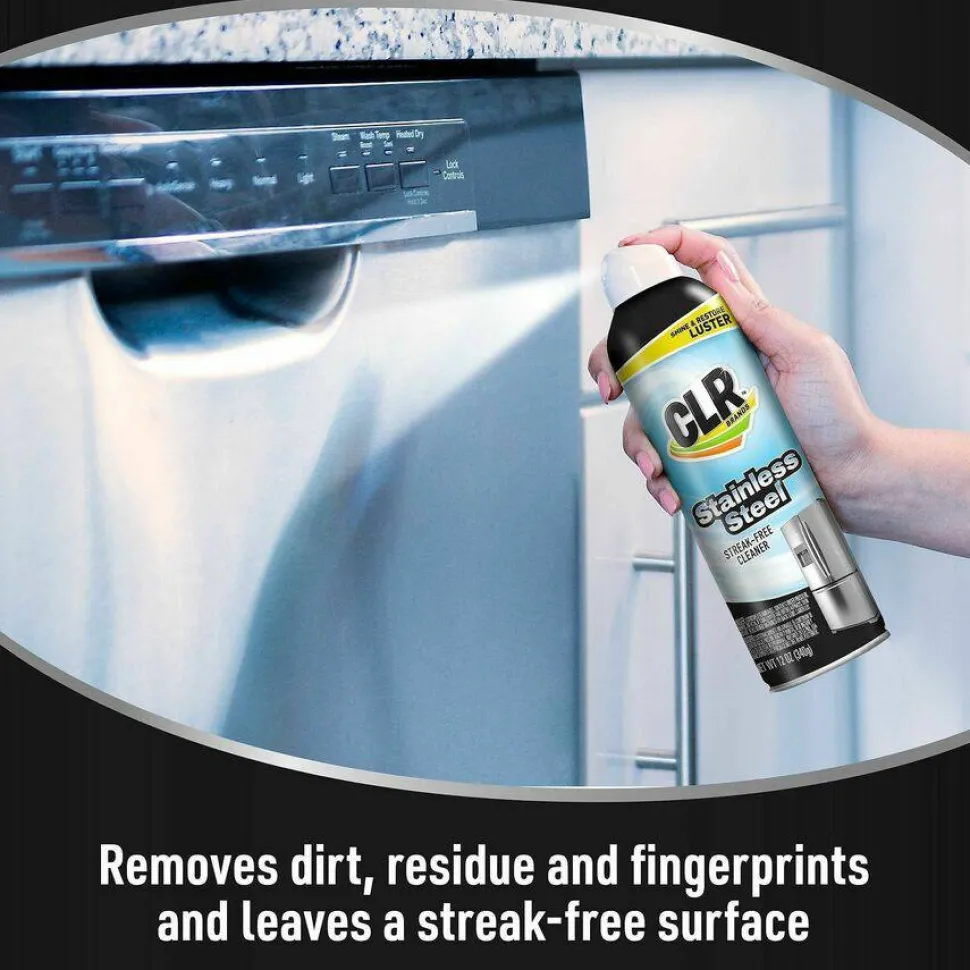 CLR Stainless Steel Cleaner, 12 oz Can, 6/Carton