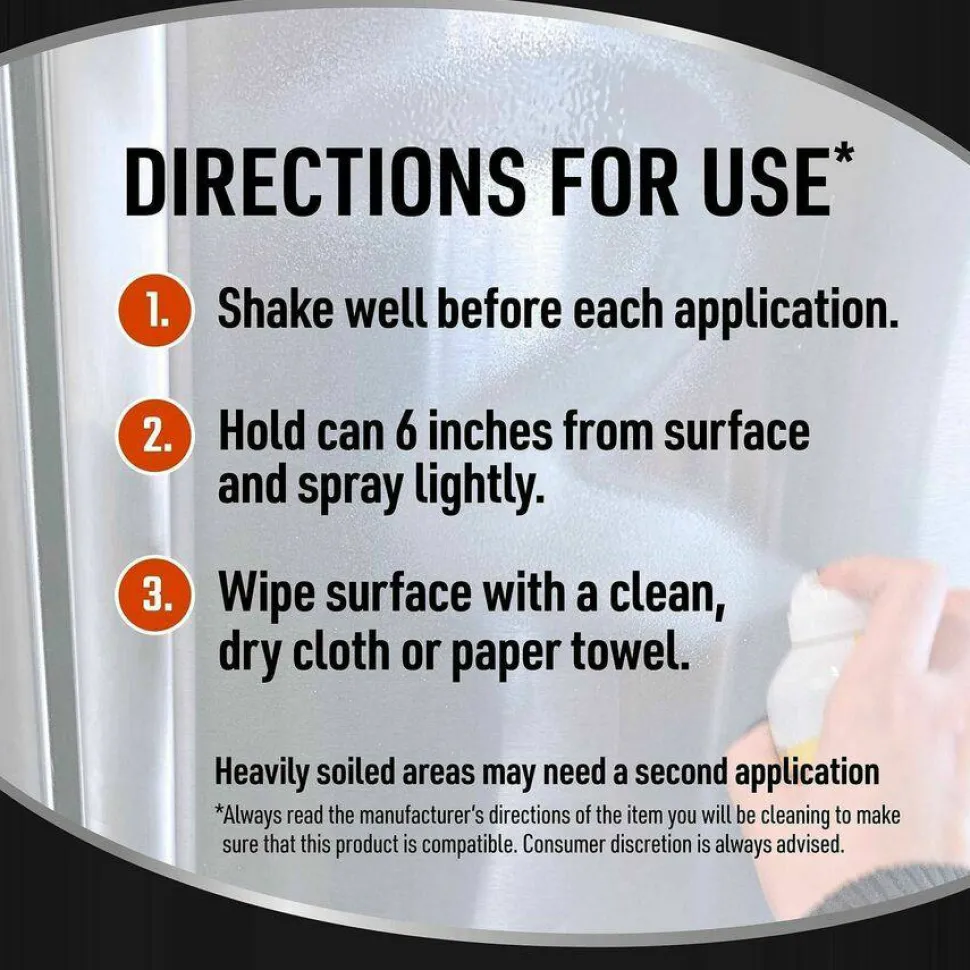 CLR Stainless Steel Cleaner, 12 oz Can, 6/Carton