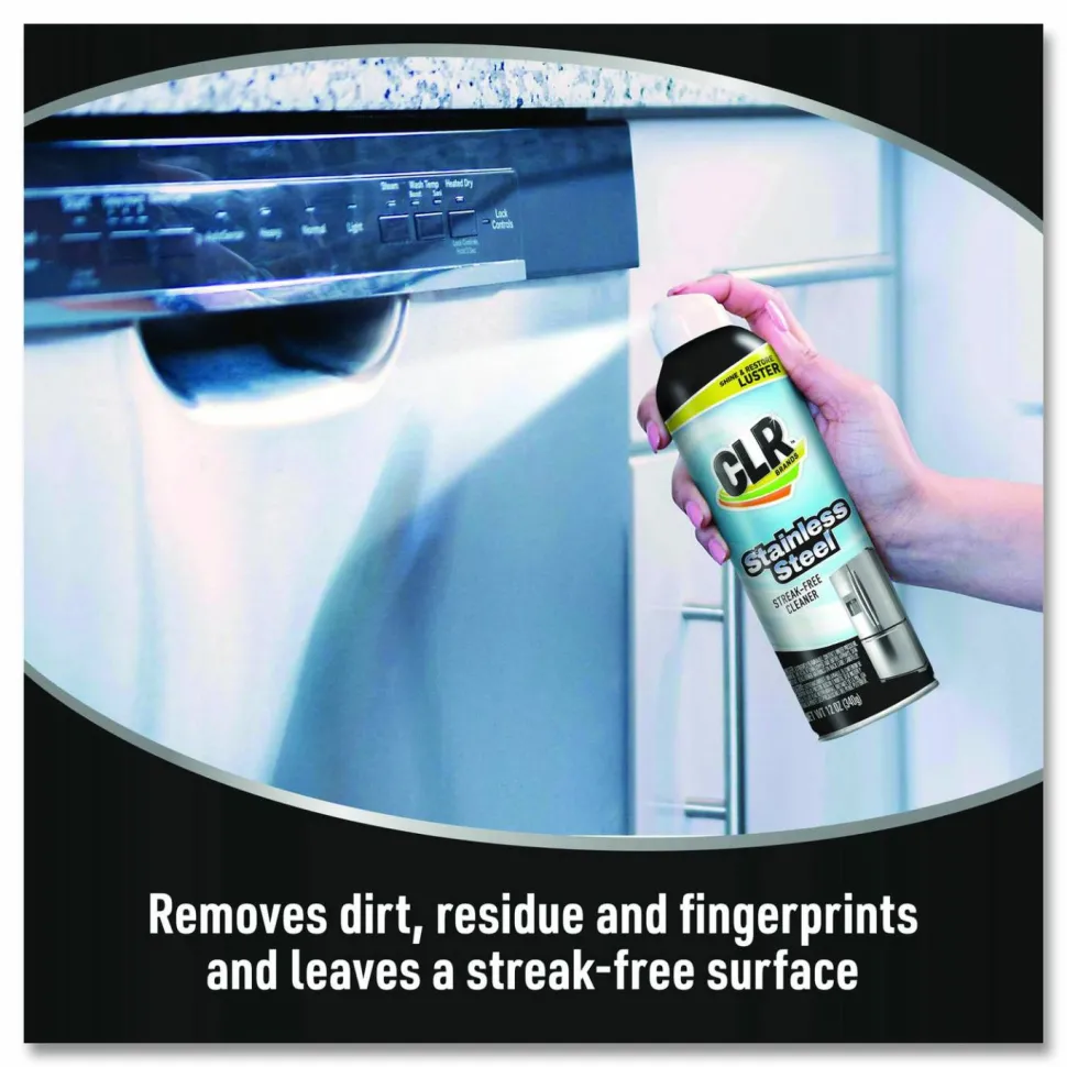 CLR Stainless Steel Cleaner, 12 oz Can, 6/Carton
