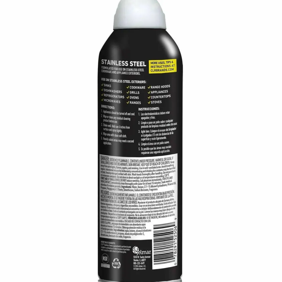 CLR Stainless Steel Cleaner, 12 oz Can, 6/Carton