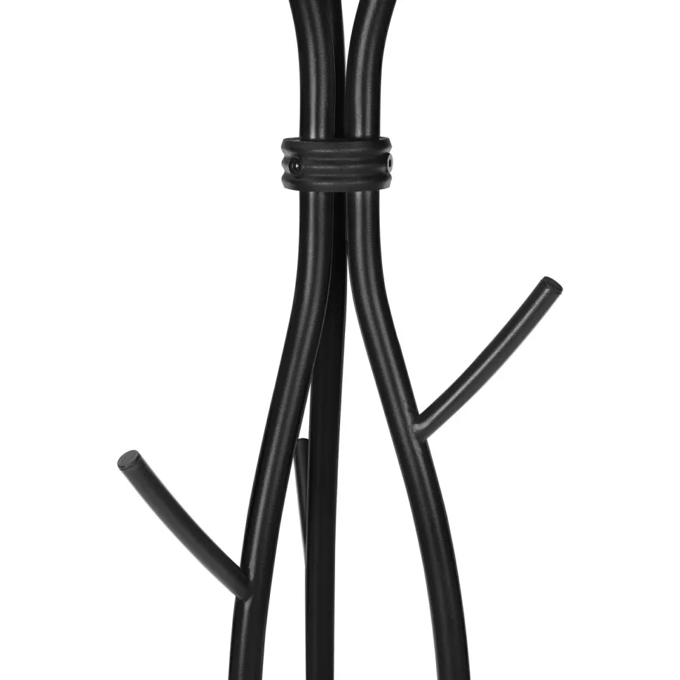 Coat Rack, Hall Tree, Free Standing, 11 Hooks, Entryway, 74"H, Bedroom, Black Metal, Contemporary, Modern