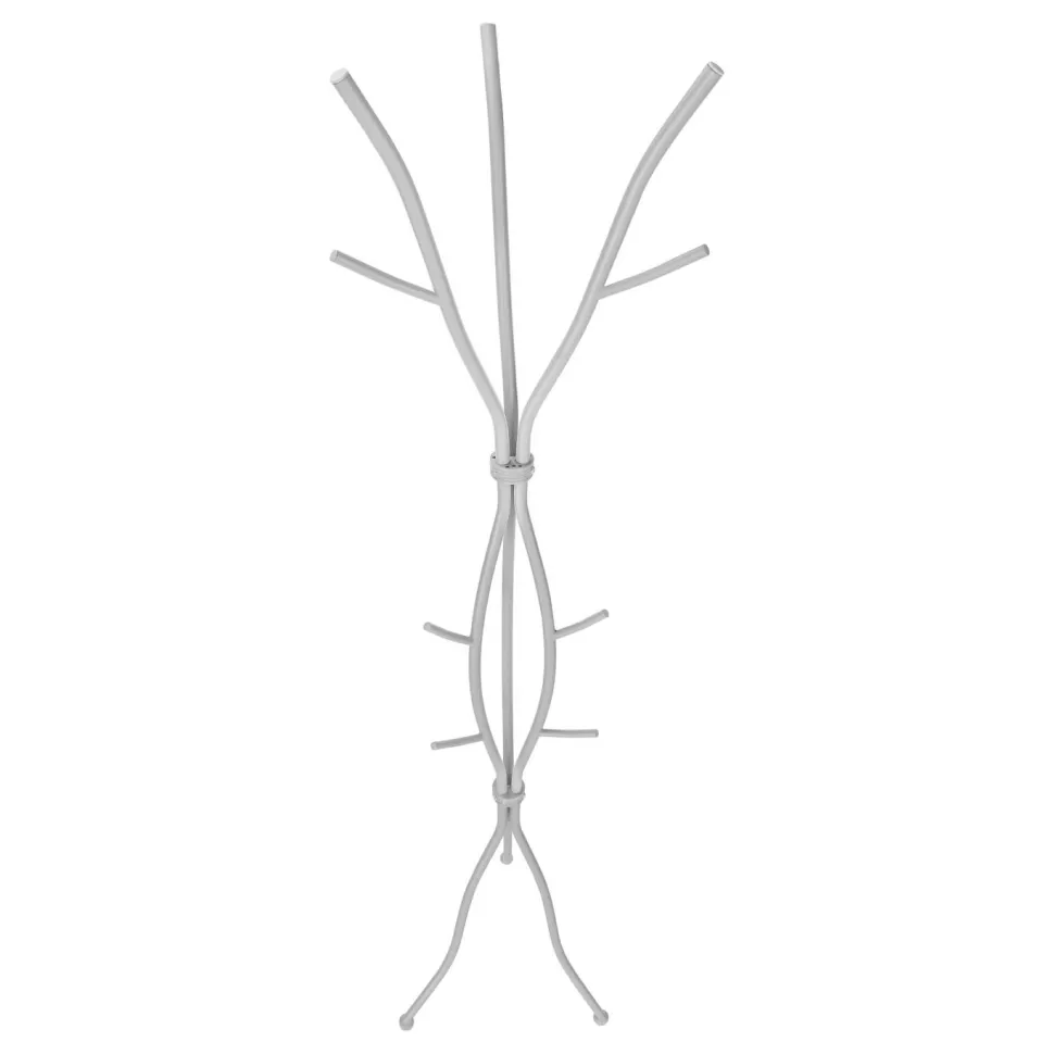 Coat Rack, Hall Tree, Free Standing, 11 Hooks, Entryway, 74"H, Bedroom, Grey Metal, Contemporary, Modern