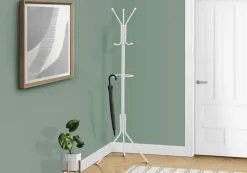 Coat Rack, Hall Tree, Free Standing, Hanging Bar, 6 Hooks, Entryway, 68