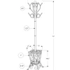 Coat Rack, Hall Tree, Free Standing, 8 Hooks, Entryway, 71"H, Umbrella Holder, Bedroom, Black Metal, Transitional