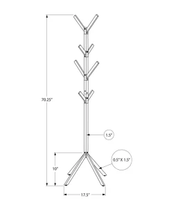 Coat Rack, Hall Tree, Free Standing, 8 Hooks, Entryway, 70