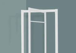 Coat Rack, Hall Tree, Free Standing, Hanging Bar, Entryway, 72"H, Bedroom, White Metal, Contemporary, Modern