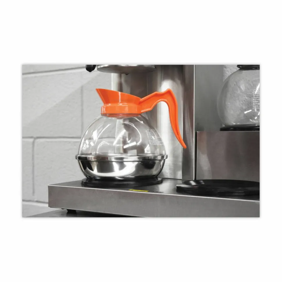 Coffee Pro 12-Cup Polycarbonate Decaf Unbreakable Coffee Decanter, Clear/Orange