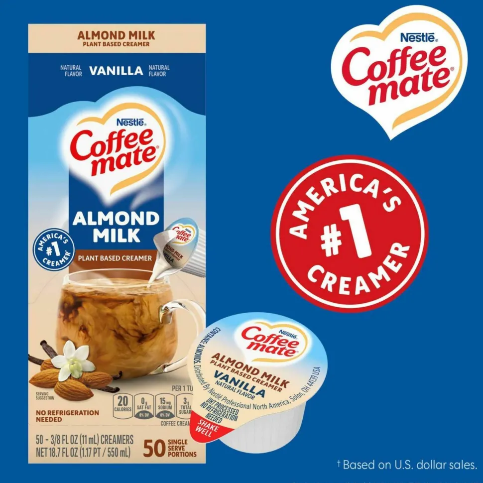 Coffee mate Almond Milk Vanilla Plant-Based Liquid Creamer Singles