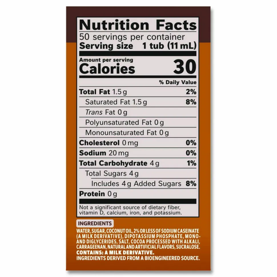 Coffee mate Liquid Coffee Creamer, Snickers, 0.38 oz Mini Cups, 200/Carton