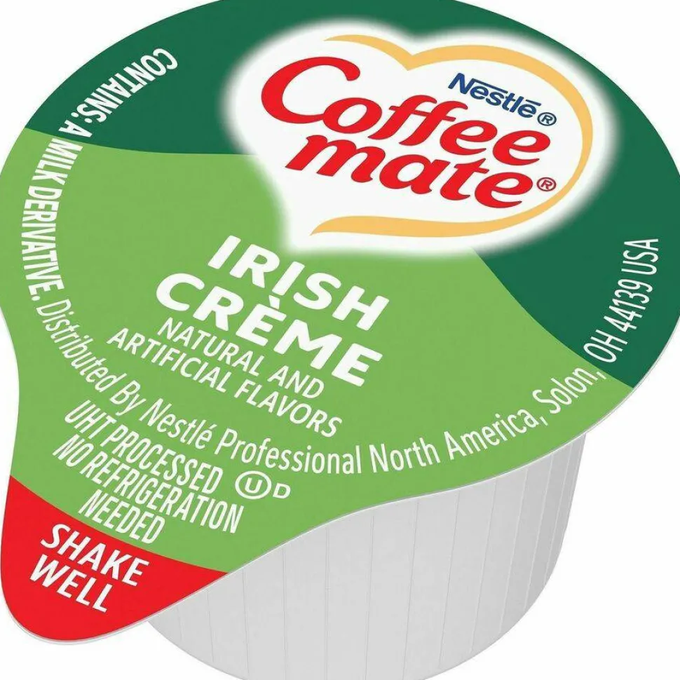 Coffee mate Liquid Coffee Creamer, Irish Cream, 0.38 oz Mini Cups, 50/Box, 4 Boxes/Carton