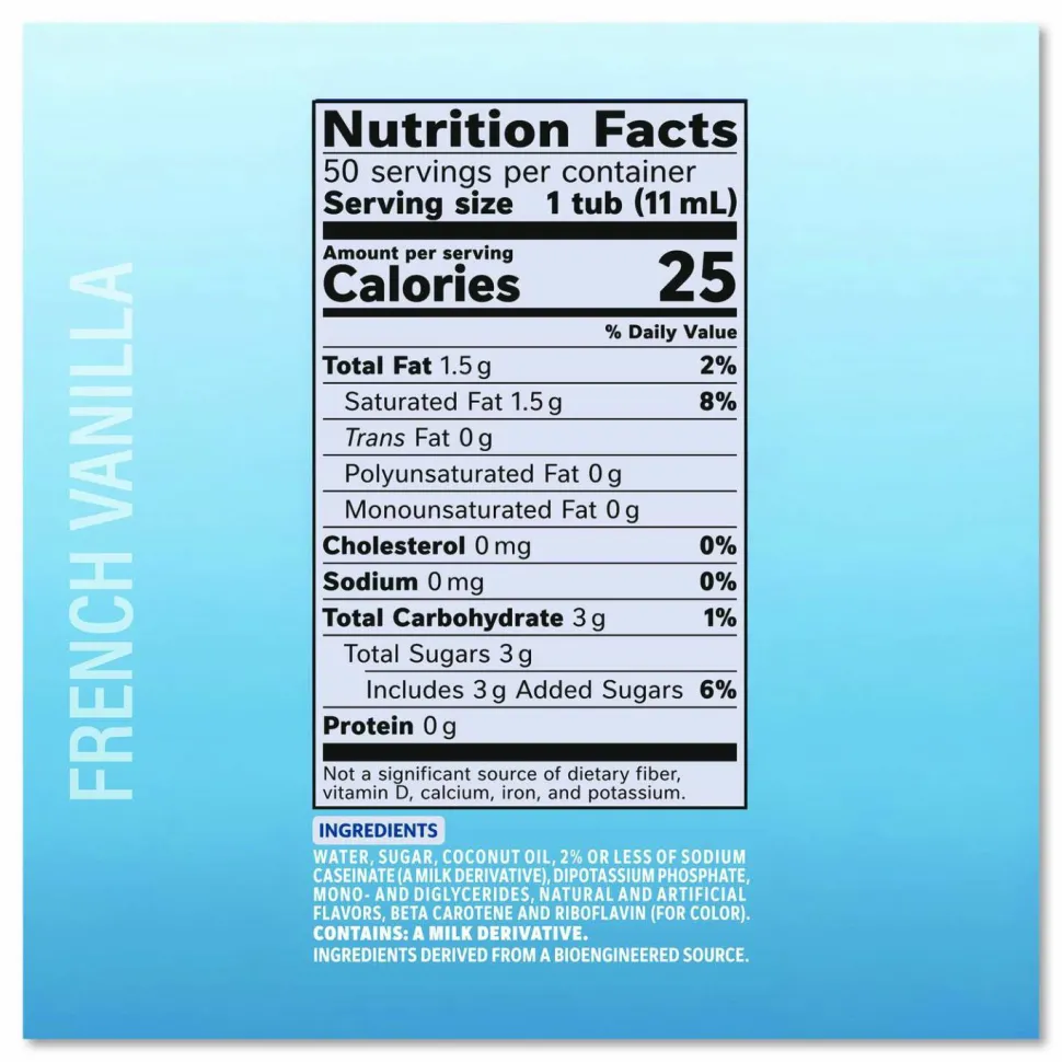 Coffee mate Liquid Coffee Creamer, French Vanilla/Hazelnut/Italian Sweet Creme/Original, 0.38 oz Mini Cups, 200/Carton