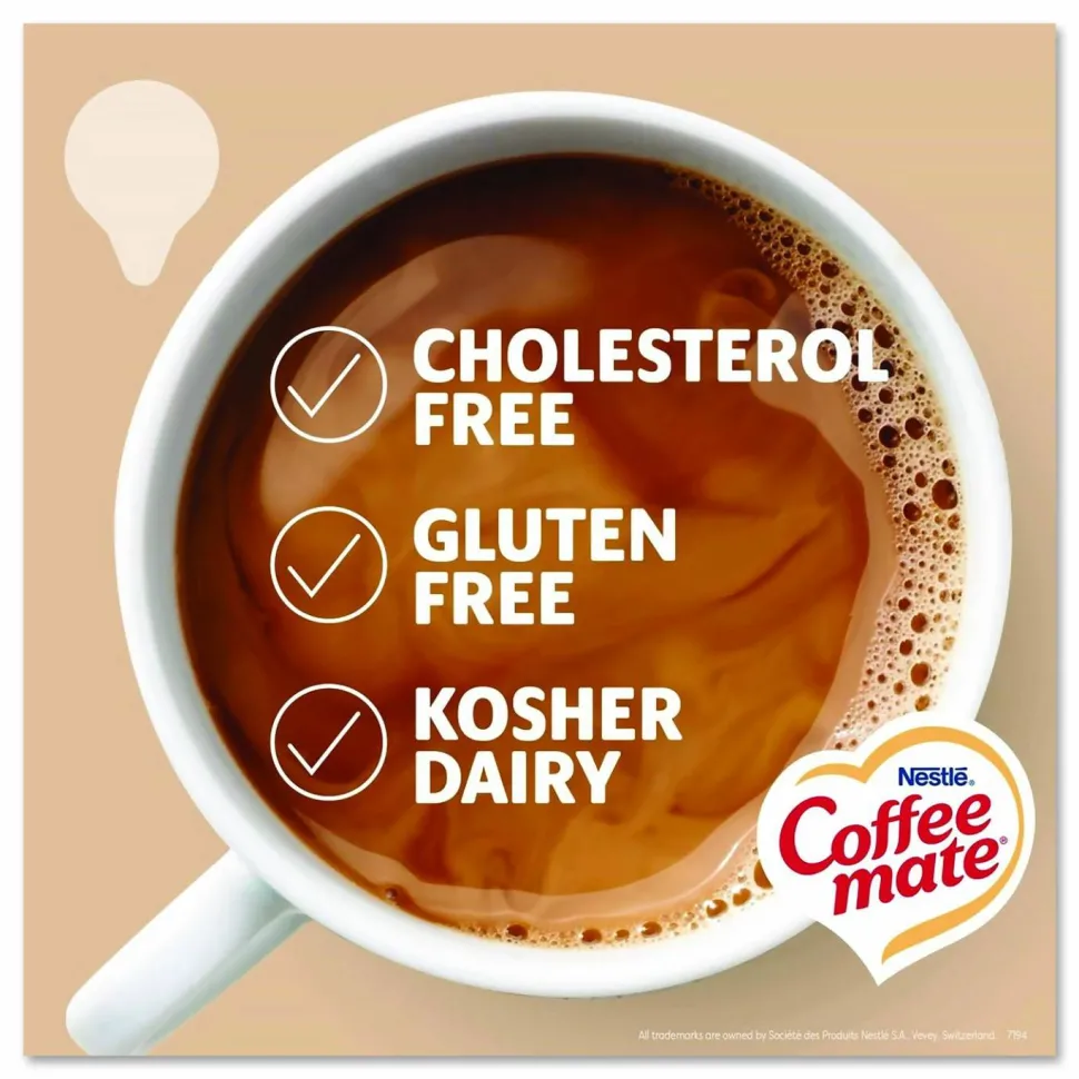 Coffee mate Liquid Coffee Creamer, French Vanilla/Hazelnut/Italian Sweet Creme/Original, 0.38 oz Mini Cups, 200/Carton