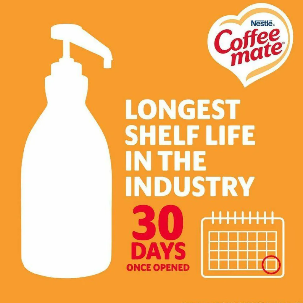 Coffee mate Liquid Creamer Pump Bottle, Caramel, 50.7 oz Pump Bottle, 2/Carton