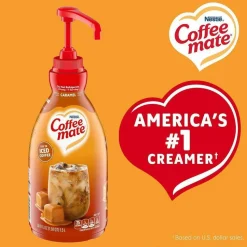 Coffee mate Liquid Creamer Pump Bottle, Caramel, 50.7 oz Pump Bottle, 2/Carton