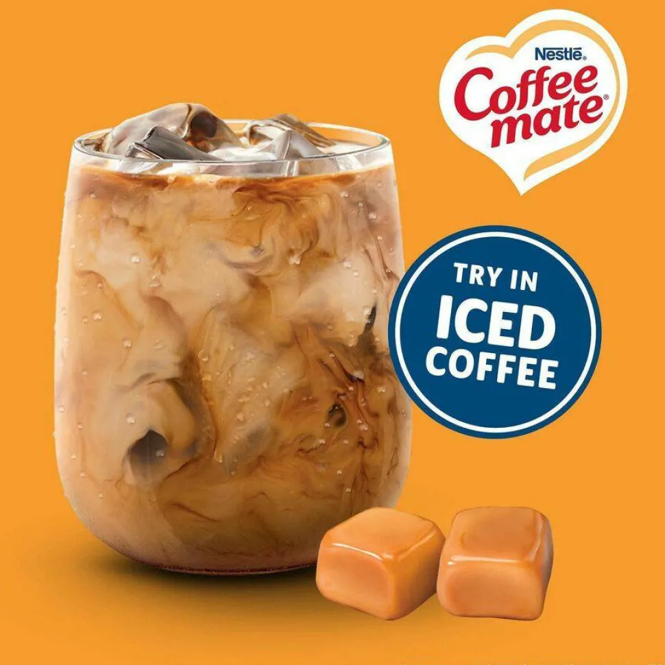 Coffee mate Liquid Creamer Pump Bottle, Caramel, 50.7 oz Pump Bottle, 2/Carton