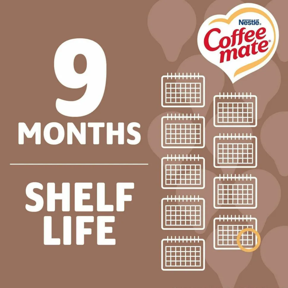 Coffee mate Plant-Based Oat Milk Liquid Creamers, Natural Vanilla, 0.38 oz Mini Cups, 50/Box, 4 Boxes/Carton