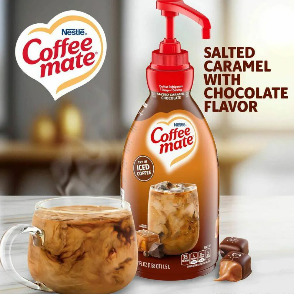 Coffee mate Salted Caramel Chocolate Liquid Concentrate Coffee Creamer - Pump Bottle
