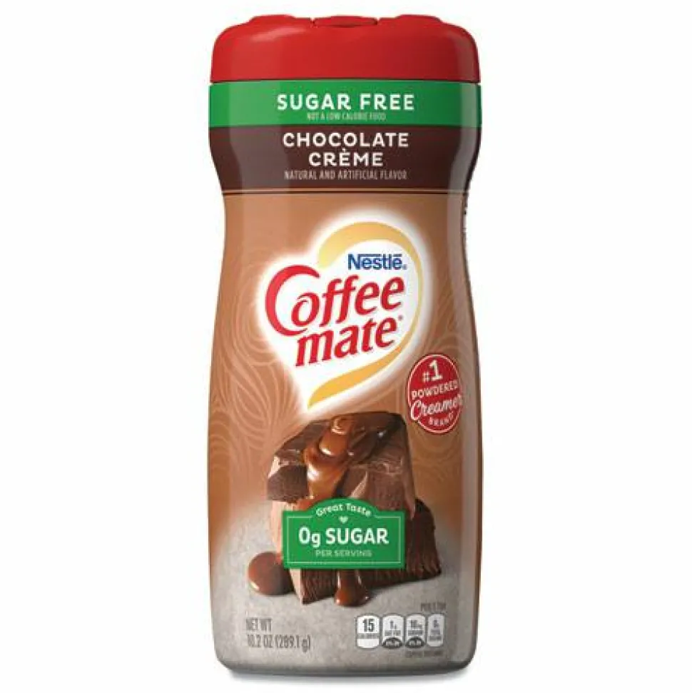 Coffee mate Sugar Free Chocolate Cream Powdered Creamer, 10.2 oz Canister, 6/Carton