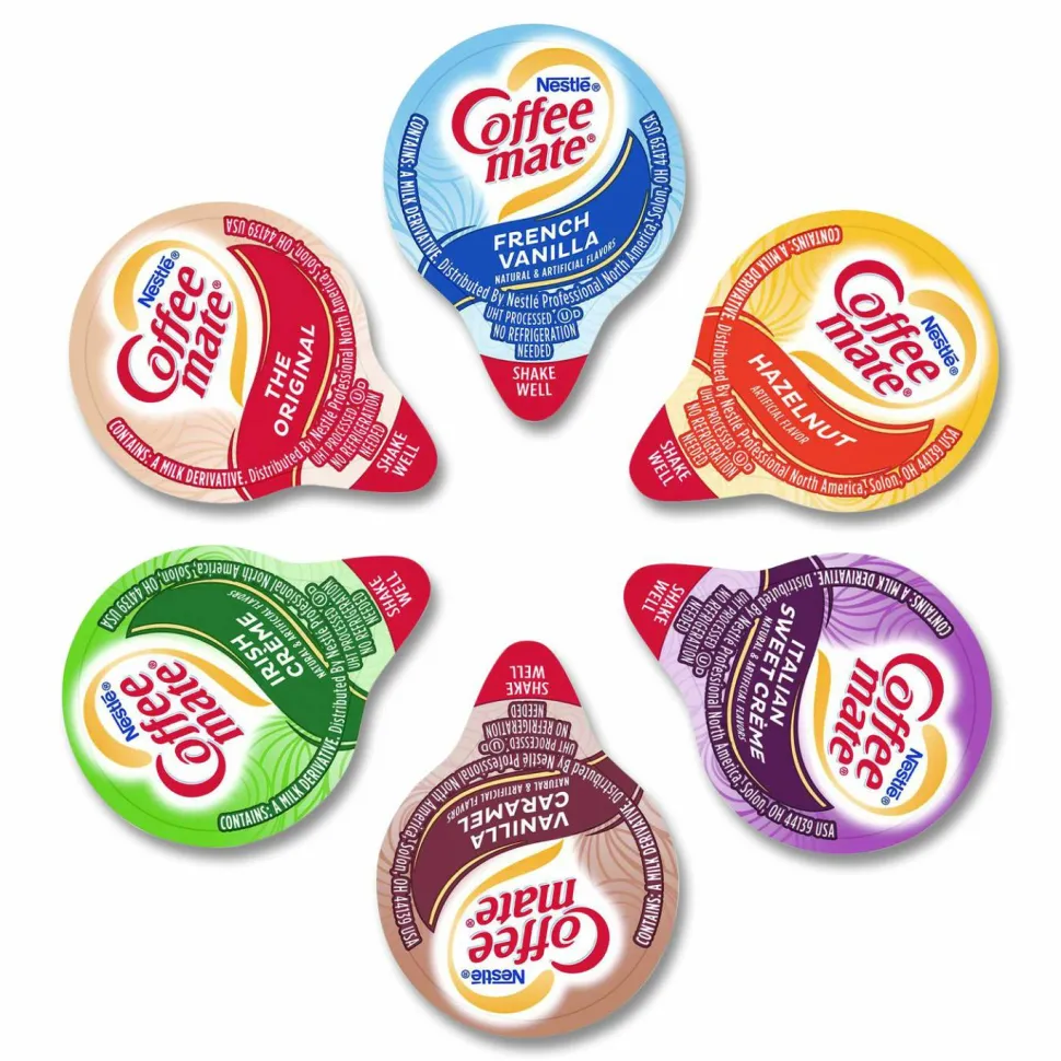 Coffee mate Variety Pack, Assorted Flavors, 0.38 oz Mini Cups, 180/Carton