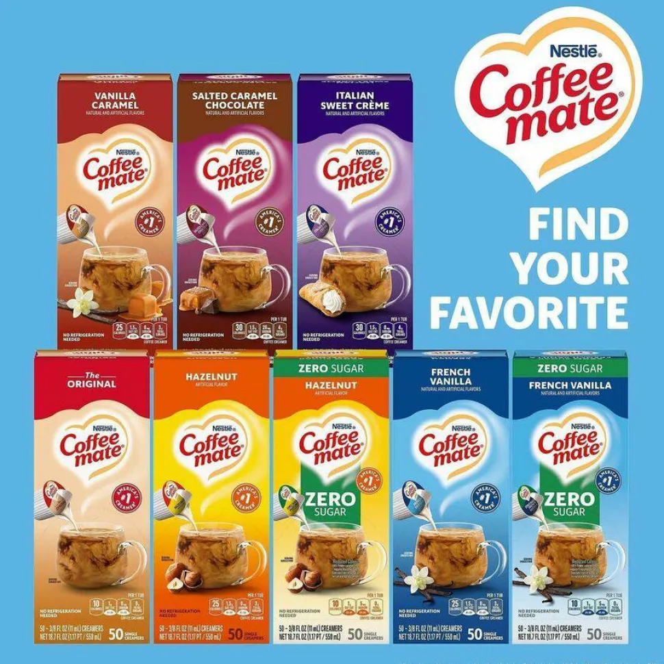 Coffee mate Zero-Sugar French Vanilla Nondairy Liquid Creamer Singles