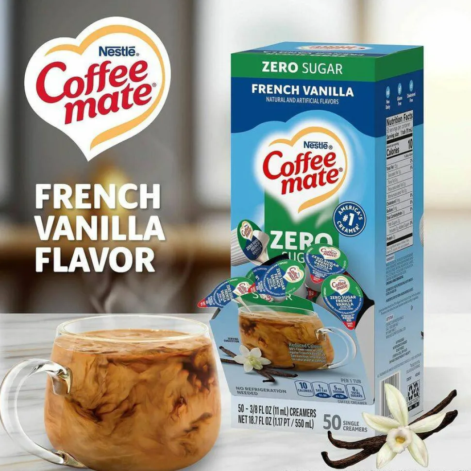 Coffee mate Zero-Sugar French Vanilla Nondairy Liquid Creamer Singles