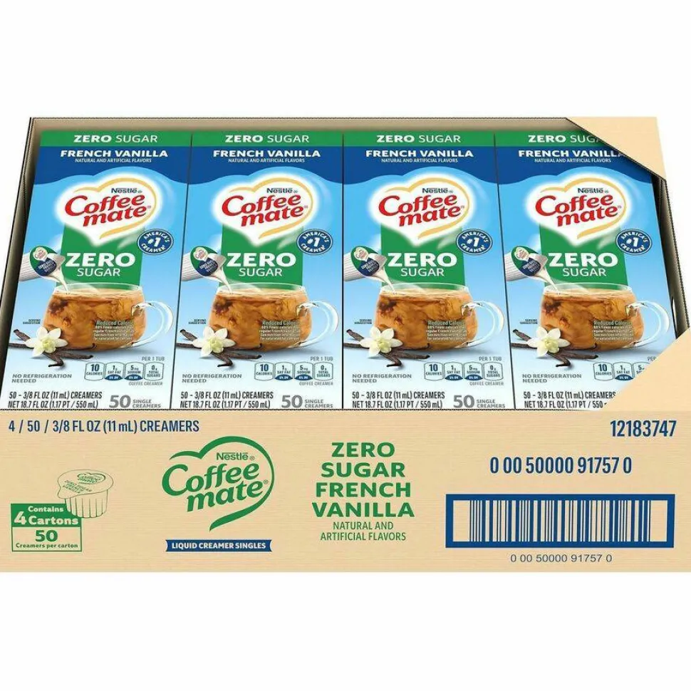 Coffee mate Zero-Sugar French Vanilla Nondairy Liquid Creamer Singles