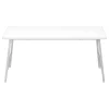 Coffee Table, Accent, Cocktail, Rectangular, Living Room, 40"L, White Laminate, Grey Metal, Contemporary, Modern