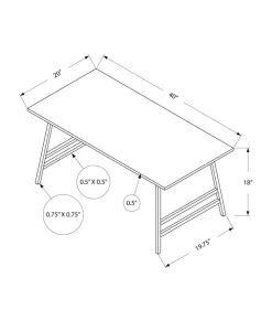 Coffee Table, Accent, Cocktail, Rectangular, Living Room, 40"L, White Laminate, Grey Metal, Contemporary, Modern
