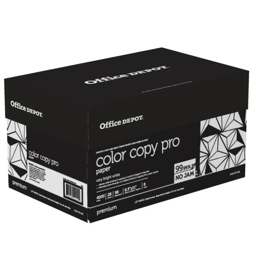 Color Copy Paper, White, Letter (8.5" x 11"), 4000 Sheets Per Case, 28 Lb, 98 Brightness