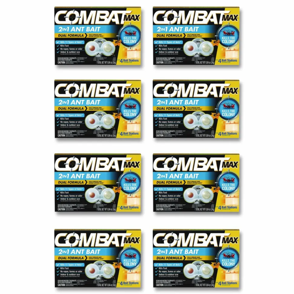 Combat Max 2-in-1 Ant Bait, 4/Pack, 8 Packs/Carton