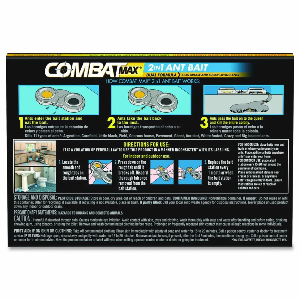 Combat Max 2-in-1 Ant Bait, 4/Pack, 8 Packs/Carton
