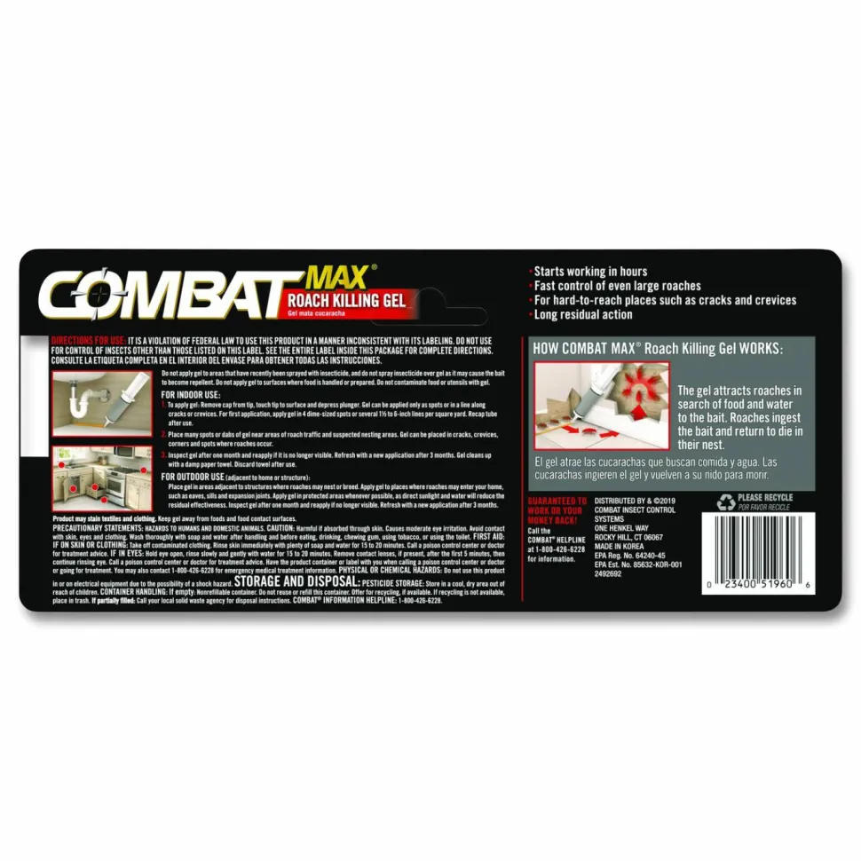 Combat Source Kill Max Roach Control Gel, 2.1 oz Syringe, 12/Carton