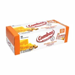 Combos Baked Snacks, 1.8 oz Bag, Cheddar Cheese Pretzel, 18 Bags/Carton