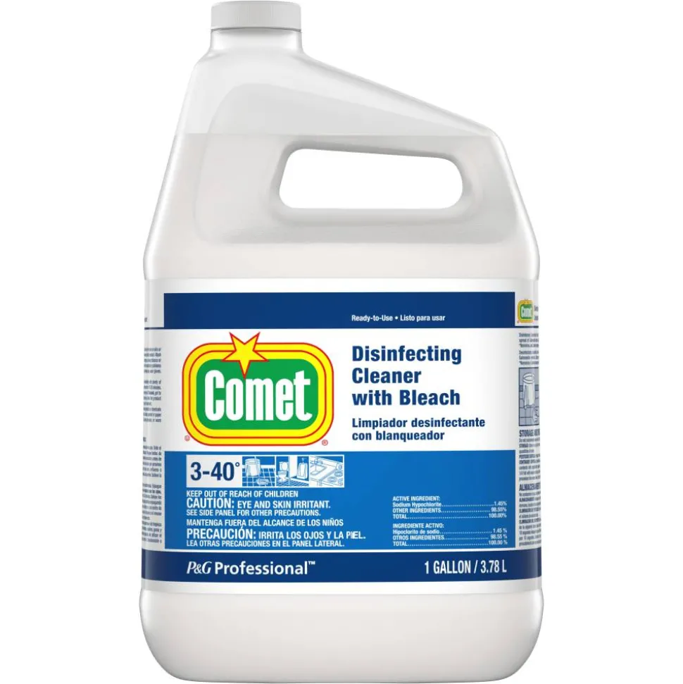 Comet Professional Disinfecting-Sanitizing Bathroom Cleaner, 128 Oz Bottle, Case Of 3