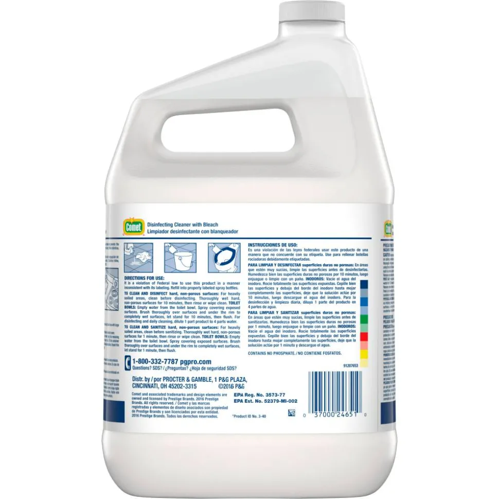 Comet Professional Disinfecting-Sanitizing Bathroom Cleaner, 128 Oz Bottle, Case Of 3