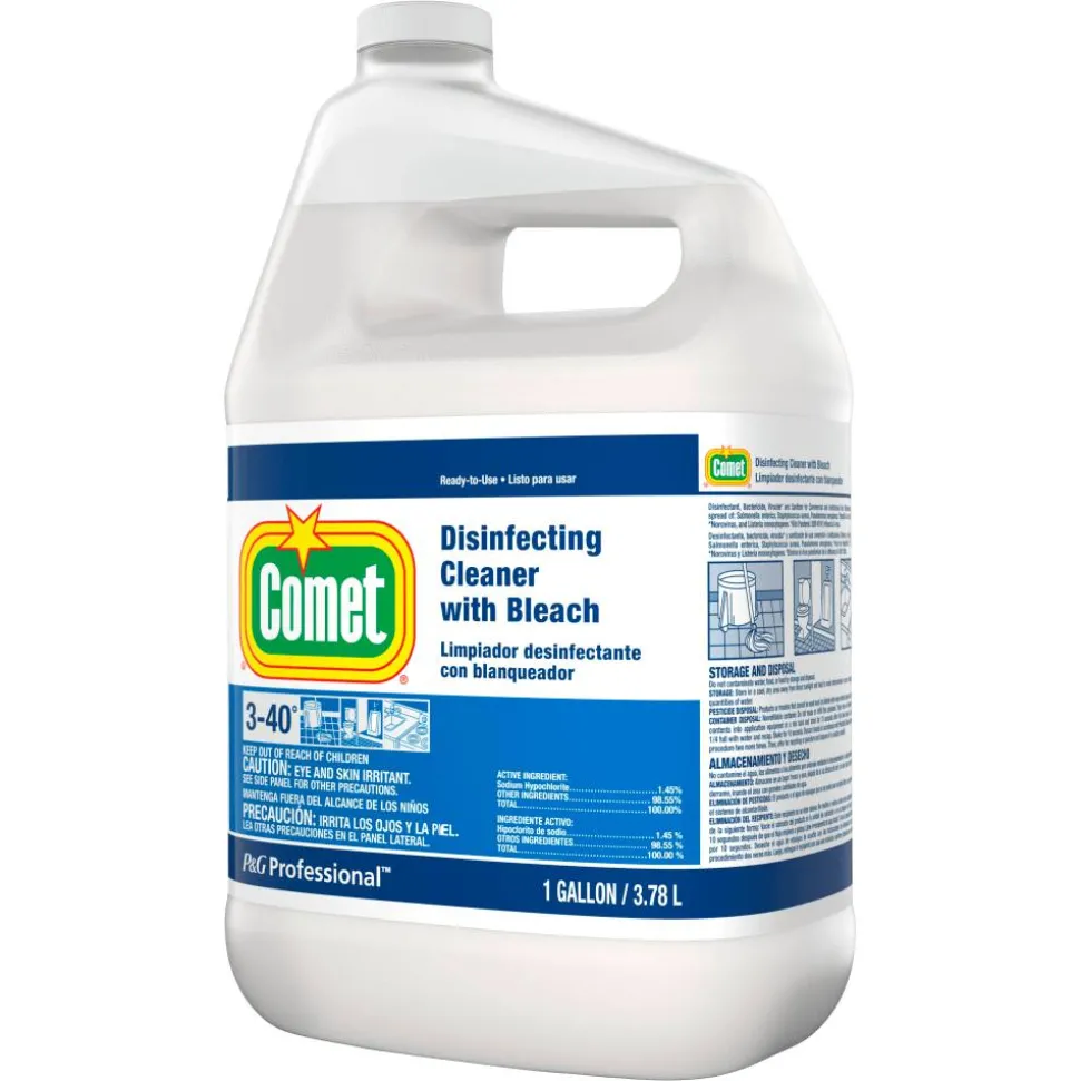 Comet Professional Disinfecting-Sanitizing Bathroom Cleaner, 128 Oz Bottle, Case Of 3