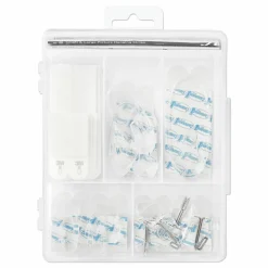 Command Clear Hooks and Strips, Assorted Sizes, Plastic, 0.05 lb; 2 lb; 4-16 lb Capacities, 16 Picture Strips/15 Hooks/22 Strips/Pack