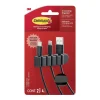 Command 5-Cord Clip Organizer 17306BLK-ES, Black, 2 Clips, 4 Medium Strips, 2/Pack