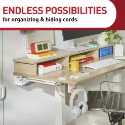 Command Cord Organizer Channel, 1 Black Channel, 8 Strips, 10" Cord Storage Space, Great for Damage-Free Electronics Organization Under Desk