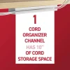 Command Cord Organizer Channel, 1 White Channel, 8 Strips, 10" Cord Storage Space, Great for Damage-Free Electronics Organization Under Desk