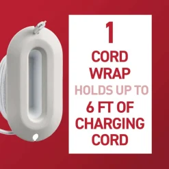 Command Cord Wrap, 1 Unit, 2 Strips, Holds 6 ft of Cord Storage, Great for Damage-Free Electronics Organization Under Desk