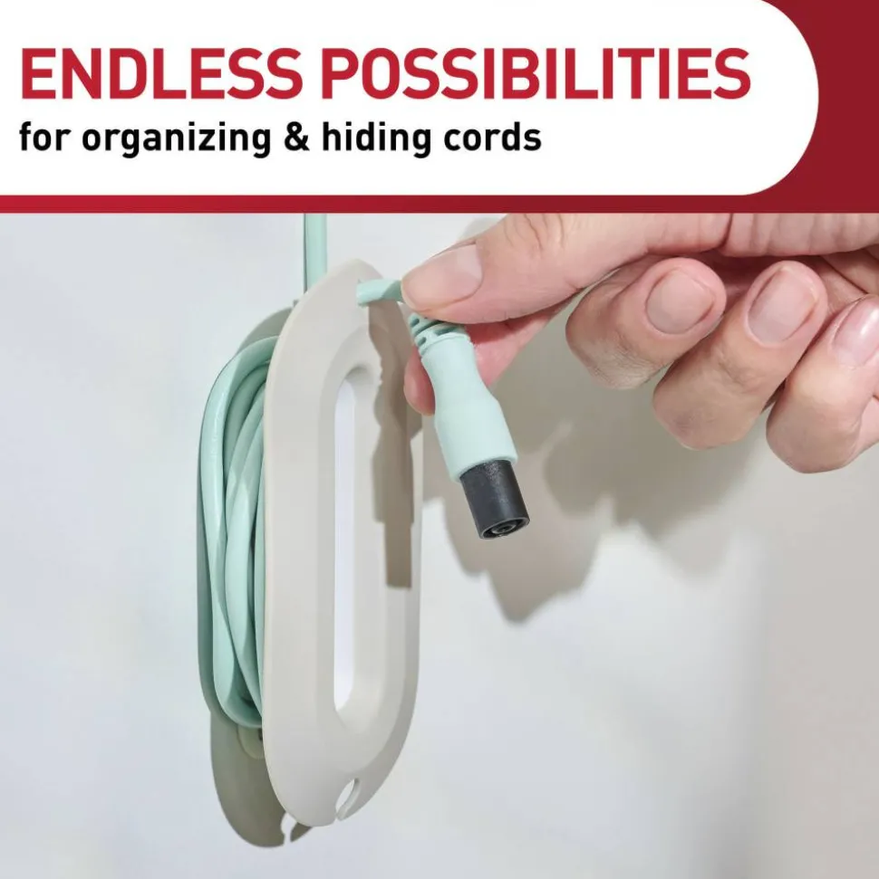 Command Cord Wrap, 1 Unit, 2 Strips, Holds 6 ft of Cord Storage, Great for Damage-Free Electronics Organization Under Desk