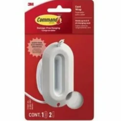 Command Cord Wrap, 1 Unit, 2 Strips, Holds 6 ft of Cord Storage, Great for Damage-Free Electronics Organization Under Desk