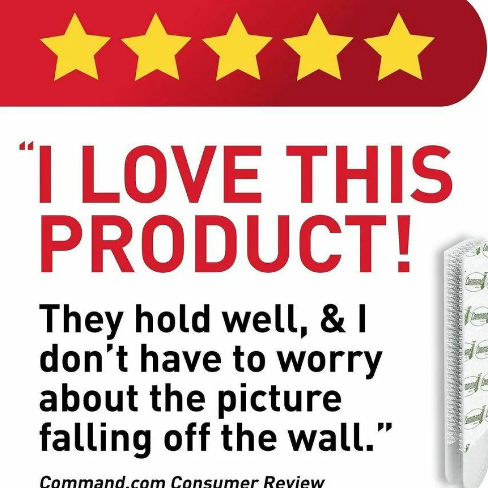 Command Damage-Free Hanging Picture Hanging Strip Pairs, Holds Up to 2.5 lb, Medium: 0.75" x 2.75", White, 132/Pack