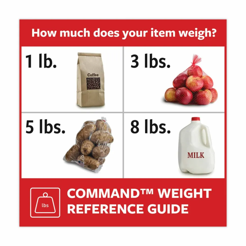 Command Damage-Free Hanging Picture Hanging Strip Pairs, Holds Up to 2.5 lb, Medium: 0.75" x 2.75", White, 12/Pack
