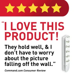 Command Damage-Free Picture Hanging Strips, Large, 5-5/8" x 5-3/16" , Pack Of 120 Strips, 17206S120NA