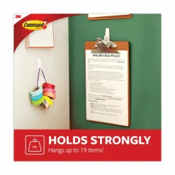 Command General Purpose Hooks, Variety Pack, Assorted Sizes, Plastic, White, 0.5, 1, 3, 5, 16 lb Capacities, 54 Pieces/Pack