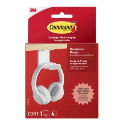 Command Headphone Hanger 17309-ES, 1 Hook, 4 Large Strips