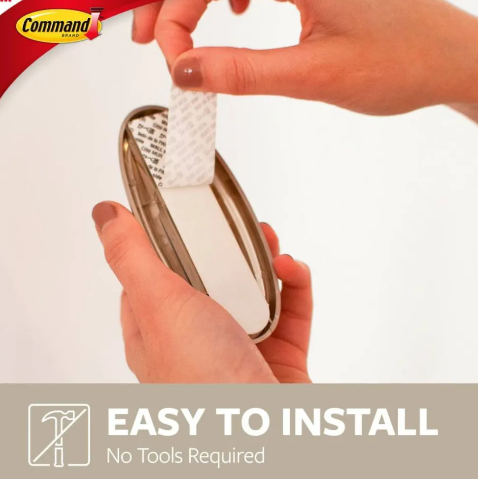 Command Large Hook, 1 Hook, 2 White Adhesive Strips, Damage Free Hanging Picture Hangers, No Tools Wall Hanging Strips For Living Spaces